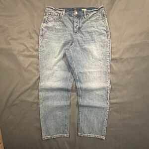 J.Crew Jeans High Rise Straight Premium Edition Button Fly Denim Blue Womens 32
